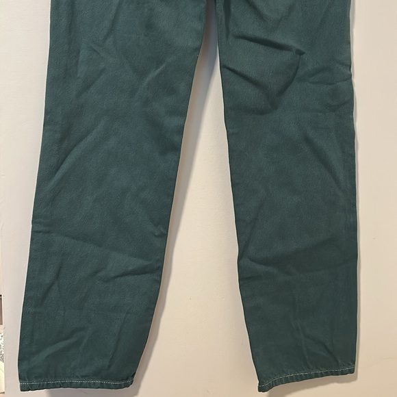 Reformation Cowboy Studded High Rise Straight Jeans Green Size 28 Inseam 28 - Picture 5 of 6